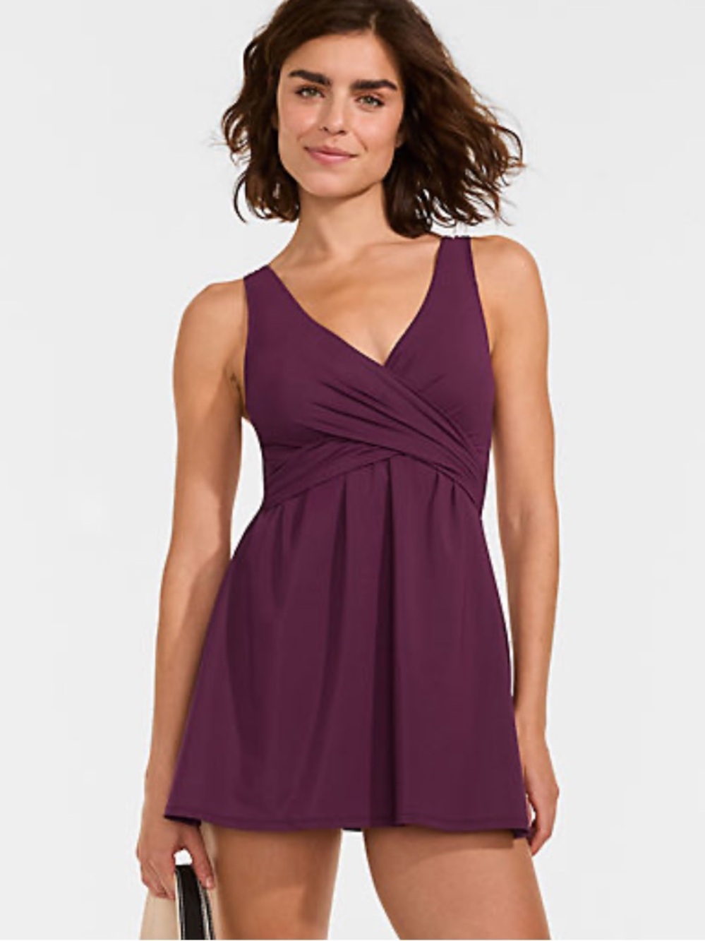 NWT Lands’ End Women's SlenderSuit Wrap Swim Dress Swimsuit sz 18W